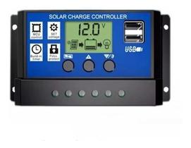 Controlador Carga Painel Solar 30a Usb 12/24v Pwm Kit C/5un