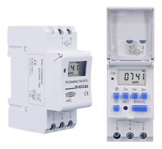 Controlador Cargas 220V - Timer DIN 30A LCD