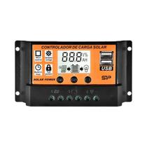 Controlador De Carga Solar Com Display LCD Ajustável 12V 24V PWM 10A Configuração De Temporizador