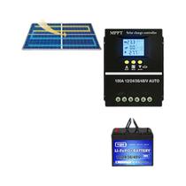 Controlador De Carga Solar LCD 60A 80A 100A Com Saída USB Dupla Para Baterias De Chumbo Ácido E