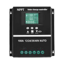 Controlador De Carga Solar MPPT 100A Com LCD 12/24/36/48V E Porta De Carregamento USB Dupla, 7 Modos