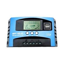 Controlador de Carga Solar MPPT 30A/50A/80A/100A com Display LCD 12V/24V - Dual USB