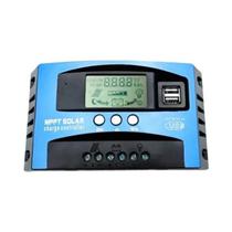 Controlador De Carga Solar MPPT 30A 50A 80A 100A Display LCD 12V 24V Dual USB Auto - others