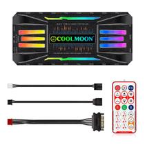 Controlador de fan argb 5v e pwm 4 pinos 8 portas coolmoon Controlador de fan argb 5v e pwm 4 pinos 8 portas coolmoon