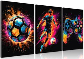 Controlador de jogo BGFCE para decoração de parede em tela Soccer 16x24 Controlador de jogo BGFCE para decoração de parede em tela Soccer 16x24