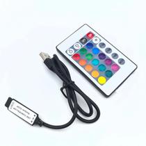 Controlador De Luz LED RGB USB 5V 24 Teclas 4 Pinos Dimmer Remoto Para Fita 5050 3528 2835