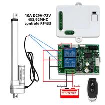 Controlador De Motor Atuador Elétrico Universal RF433 DC12V 24V 32V Módulo De Relé De 2 Canais
