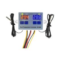 Controlador De Sensor De Temperatura Digital LED Duplo 220V Termostato De Aquecimento Elétrico Para