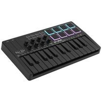 Controlador de teclado MIDI M-WAVE de 25 teclas com Bluetooth preto