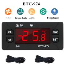 Controlador De Temperatura 220V Com Sensor NTC Duplo Para Descongelamento E Aquecimento De