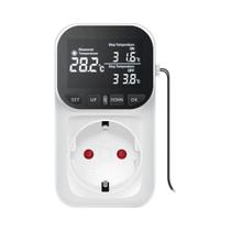 Controlador De Temperatura Digital 16a, Tomada De Termostato Com Sensor De Temporizador, Interruptor