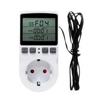 Controlador De Temperatura Digital Tomada Temporizador Interruptor Sensor Sonda Para Aquecimento E