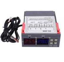 Controlador de Temperatura Duplo STC-3008 Digital com Relé