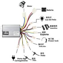 Controlador de Velocidade de Motor Elétrico Escovado HTMCK 36V 350W 30A DC para Patinete e Bicicleta Controlador de Velocidade de Motor Elétrico Escovado HTMCK 36V 350W 30A DC para Patinete e Bicicleta