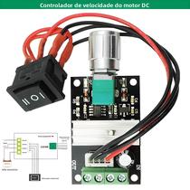 Controlador de velocidade do motor DC PWM, Regulador com interruptor Start and Stop, DC 6V-28V, 3A