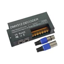 Controlador Decodificador DMX Para Fita LED RGB RGBW 5A 4 Canais 480W Saída DC12V 24V PWM DMX512