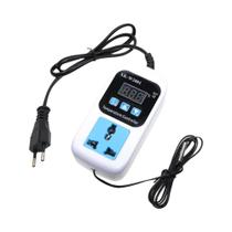 Controlador Digital De Temperatura E Umidade Termostato Regulador Soquete Plugue EU Sensor NTC AC Controlador Digital De Temperatura E Umidade Termostato Regulador Soquete Plugue EU Sensor NTC AC