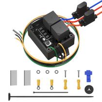 Controlador Digital Duplo Ajustável Para Ventilador De Radiador 12V 24V Faixa De Temperatura 40 graus C Controlador Digital Duplo Ajustável Para Ventilador De Radiador 12V 24V Faixa De Temperatura 40 graus C