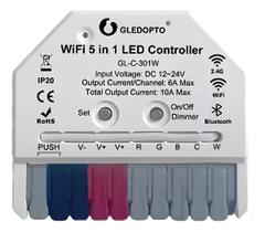 Controlador Fita Led Wifi 301w 5x1 Multifuncional Rgb 12v/24v 10a Controlador Fita Led Wifi 301w 5x1 Multifuncional Rgb 12v/24v 10a