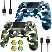 Controlador inalámbrico Dliaonew para PS4, paquete de 2 con vibración/audio Controlador inalámbrico Dliaonew para PS4, paquete de 2 con vibración/audio