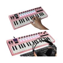 Controlador MIDI De 37 Teclas Com Sintetizador Integrado, 16 Pads RGB, 8 Botões M-VAVE SMK-37 pro Controlador MIDI De 37 Teclas Com Sintetizador Integrado, 16 Pads RGB, 8 Botões M-VAVE SMK-37 pro