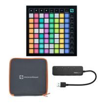 Controlador MIDI Novation Launchpad X com Kit e Hub USB