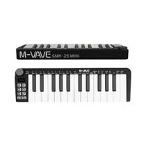 Controlador MIDI Sem Fio USB M-VAVE SMK-25 pro Com 25 Teclas, 8 Pads, 8 Botões, Retroiluminação RGB,