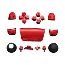 Controlador PS5 Cromado Dourado Alça Thumbstick Joystick Cap L1 R1 L2 R2 Botão D-Pad