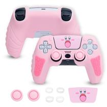 Controlador PS5 Skin ECHZOVE Pink Silicone com alça antiderrapante