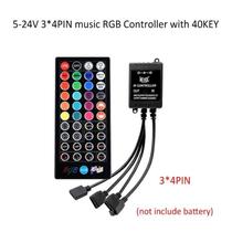 Controlador RGB de música com controle remoto, IR, Microfone embutido, Sensor de som para 5050 SMD, Fita LED Strip, DC 1 Controlador RGB de música com controle remoto, IR, Microfone embutido, Sensor de som para 5050 SMD, Fita LED Strip, DC 1