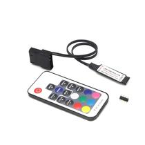 Controlador RGB Sem Fio DC12V SATA Mini RF - 17 Teclas - Para PC, Gabinete e Fita LED 5050