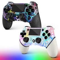 Controlador sem fio AceGamer PS4, pacote com 2 luzes Turbo e RGB