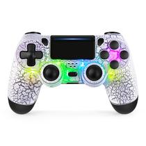 Controlador sem fio TIANHOO para PS4 com luz LED - Crack White