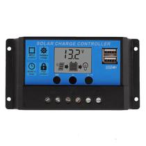 Controlador Solar 10A LCD 12V/24V C/ USB C/ Ajustes