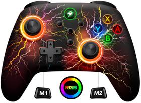 Controlador Switch Pro sem fio Svetaecho com luz LED Nintendo Switch/Lite/OLED