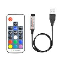Controlador USB RGB Para Fita De LED 5V, Mini Interruptor De 3 Teclas, Controle IR De 24 Teclas,