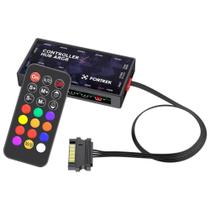 Controladora ARGB Fortrek - 7 Conectores - Controle Remoto - Energia SATA - 84969