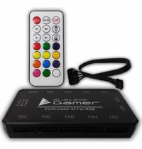 Controladora Rgb 6 Pinos 10 Fans C/ Controle Bluecase Bcf-01
