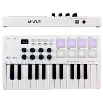Controladora Teclado Midi 25 Teclas Piano 8 Pads Retroiluminados Mini M-vave Usb Teclas Sensitivas