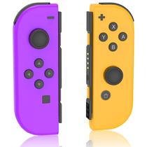 Controladores de switch sem fio para Switch/OLED/Lite, gamepad sem controle de tração, Pro Grip, vibração dupla, despertar, controle de movimento, captura de tela, alternativa de melhor valor, sem NFC (laranja e roxo)