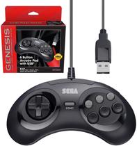 Controle Arcade USB com 6 Botões - Compatível com Sega Genesis Mini, PS3, PC, Mac, Steam e Switch