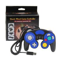 Controle Clássico Compatível Com Game Cube Turbo Nintendo Wii Preto + Azul