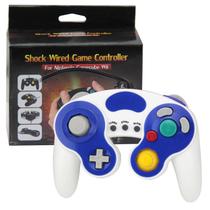Controle Clássico Compatível Com Nintendo Wii Game Cube Wii U Branco + Azul