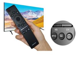 Controle com comando de voz Remoto Samsung Smart Tv Uhd 4k Original UN65TU8000GXZD com capinha