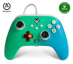 Controle com fio aprimorado PowerA para Xbox - Desvanecimento de espuma do mar, gamepad, controle de videogame com fio, controle de jogos, Xbox Series XS, Xbox One - Xbox Series X (somente na Amazon)