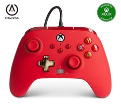 Controle com Fio Vermelho Xbox Series XS, Xbox One - Design Ergonômico e Botões Responsivos - PowerA