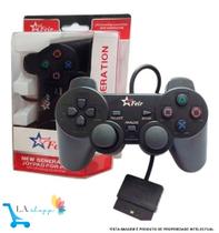 Controle compatível com Playstation 2 Game Ps1 Ps2 Com Fio E Vibração Cor Preto - CONTROLEFR201