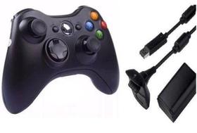 Controle compativel para X Box 360 Sem Fio e bateria Recarregável com adaptador