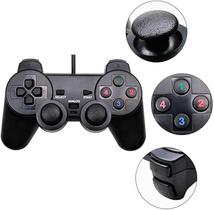 Controle Compativel PS 2 Computador Notebook Com Fio Cabo 1,20m Usb 2.0 Manete PC Analógico Vibratório Joystick Controlador de Jogo Video Game