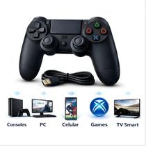 Controle Compativel Ps 4 Pc Sem fio Gamer Joystick Manete Wireless Cor Preto